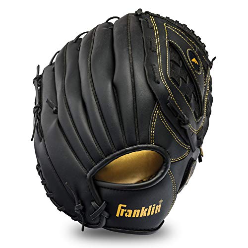 Franklin Sports Baseball and Softball Glove - Field Master - Baseball and Softball Mitt - Adult and Youth Glove - Right Hand Throw - 14" - Black/Gold von Franklin Sports