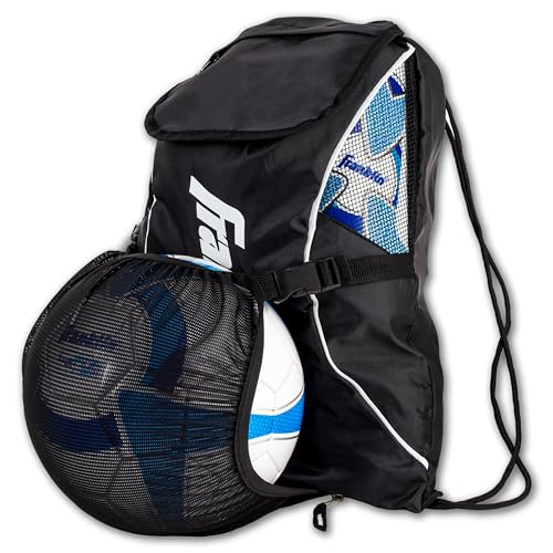 Franklin Sports Deluxe Sack with Holder-Boys + Girls Equipment Bag for Ball, Cleats + More-Youth + Adult Soccer Backpack, Schwarz, One Size von Franklin Sports