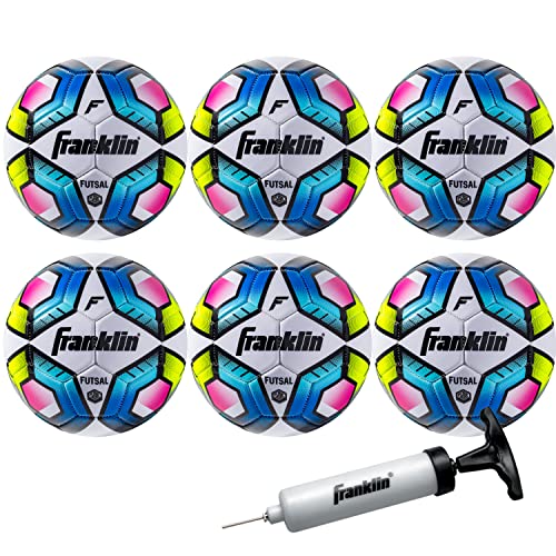 Franklin Sports Unzutreffend 6PK W Off Futsal BLL DFL mit Pumpe, 6 Stück, Weiß/Blau/Limettengrün, 4 Franklin Sports Unzutreffend 6PK W Off Futsal BLL DFL mit Pumpe, 6 Stück, Weiß/Blau/Limettengrün, 4 von Franklin Sports