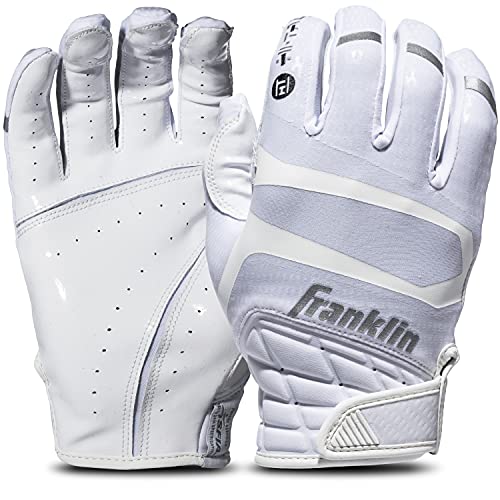 Franklin Sports Hi-Tack Premium Football Receiver Gloves - White - Youth Large von Franklin Sports