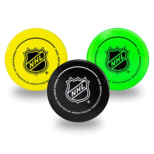 Franklin Sports Mini Indoor Knee for Kids-3 Soft Foam Hockey Pucks-Assorted Colors Schaumstoff, Mehrfarbig, Einheitsgröße Franklin Sports Mini Indoor Knee for Kids-3 Soft Foam Hockey Pucks-Assorted Colors Schaumstoff, Mehrfarbig, Einheitsgröße von Franklin Sports