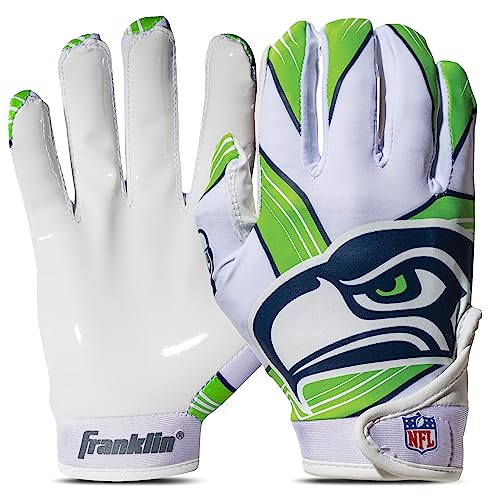 Franklin Sports NFL Seattle Seahawks Youth Receiver Handschuhe, Weiß, Größe M von Franklin Sports