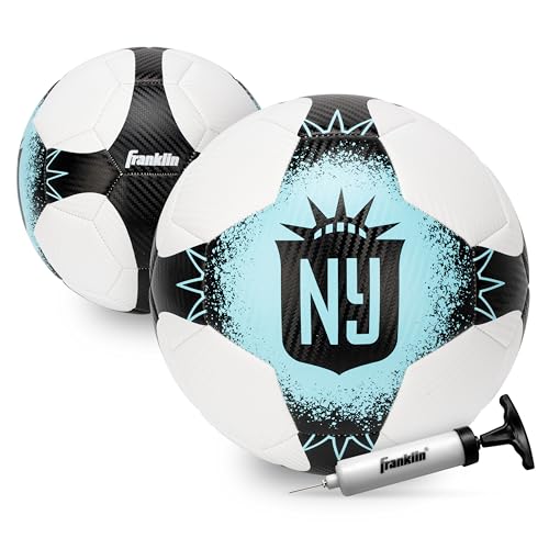 Franklin Sports NWSL NJ/NY Gotham-Fußball – Offizielle Größe 5 – reguläre Größe + Gewicht Fußball für Kinder + Erwachsene – Jungen + Mädchen Fußball – Luftpumpe im Lieferumfang enthalten von Franklin Sports