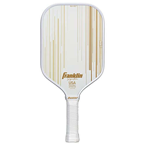 Franklin Sports Pro Pickleball-Paddel – Signature Series Pro Pickleball-Paddel mit MaxGrit Oberfläche – USA Pickleball (USAPA) zugelassenes Turnier-Pickleball-Paddel – 16 mm Polypropylenkern – Gold von Franklin Sports