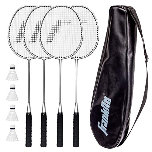 Franklin Sports Unisex, Jugendliche 4 Schläger 4 Federball Set Badminton, Silber von Franklin Sports