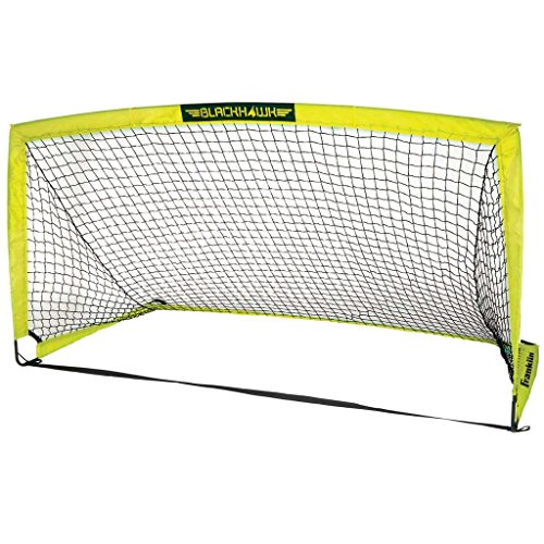 Franklin Sports Unisex-Erwachsene Black Hawk Soccer Goal Fußballtor, Optisches Gelb, 9' x 5'6" von Franklin Sports