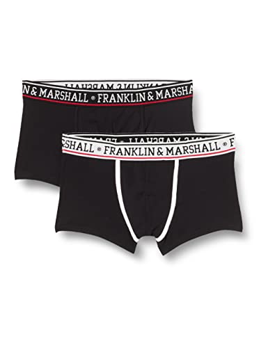 Franklin & Marshall Herren Boxer-I101291 Boxershorts, Black/White/Red, XXL , 2er Pack von Franklin & Marshall