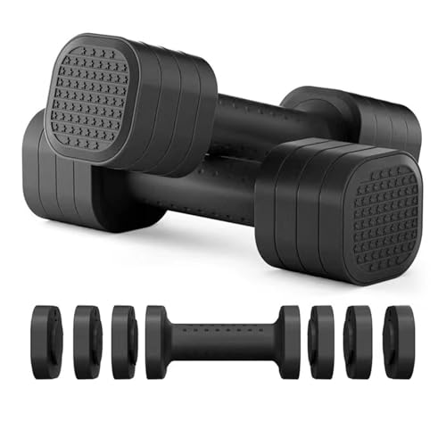 Adjustable Dumbbell Set, Adjustable Dumbbells, Adjustable Dumbbells, 2 Piece Adjustable Dumbbell Set for Strength Training with Multiple Weight Options 2 Lbs, 3 Lbs, 4 Lbs, 5 Lbs (Green, Black) von Fravsiu