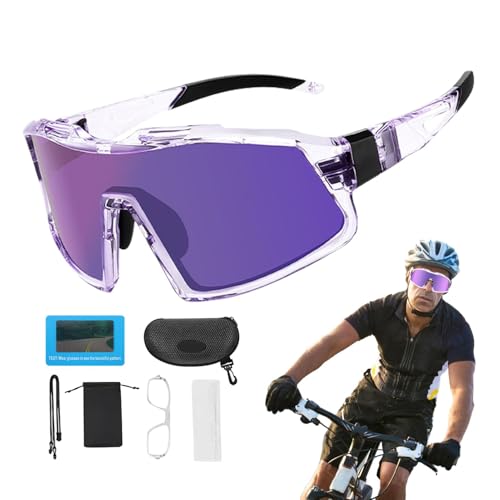 Fravsiu Sportpolarisierte Sonnenbrillen, winddichte Laufbrillen - Polarisierte Sonnenbrille für Straßenfahrten - Mountain Cycle winddichte Brillenausrüstung zum Laufen, Wandern, Angeln, Radfahren von Fravsiu