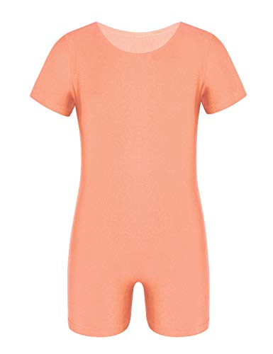 Freebily Kinder Jungen Mädchen Ballettanzug Kurzarm Sportbody Ballett Trikot Tanz-Body Gymnastik Overall Ganzanzug Turnanzug in Gr. 104-164 Orange 164 von Freebily