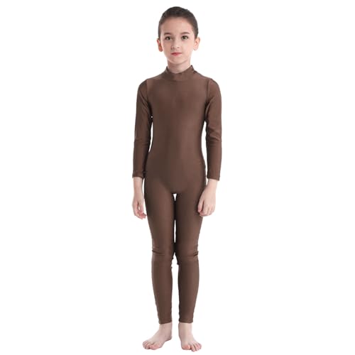 Freebily Kinder Mädchen Gymnastikanzug Turnanzug Mit Bein Langarm Basic Ganzanzug Ballett Tanz Leotard Sportbody Braun Stehkragen 110-116 Freebily Kinder Mädchen Gymnastikanzug Turnanzug Mit Bein Langarm Basic Ganzanzug Ballett Tanz Leotard Sportbody Braun Stehkragen 110-116 von Freebily