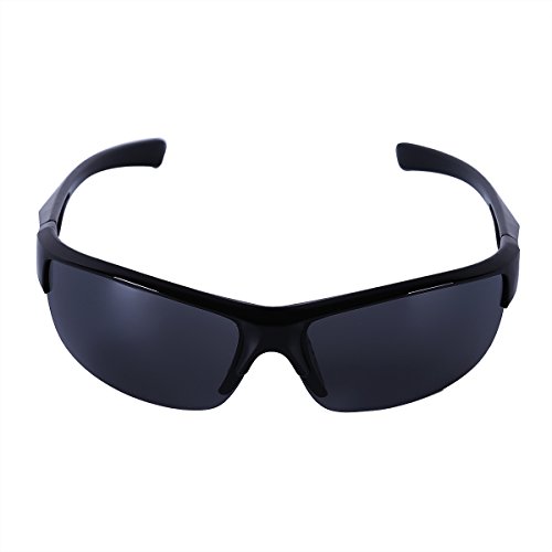 Freebily Unisex Sport-Sonnenbrille Radbrille UV-Schutz mit Ultraleichtem Rahmen für Männer und Frauen - für Outdooraktivitäten wie Radfahren Laufen Klettern usw. Schwarz&Grau One Size von Freebily