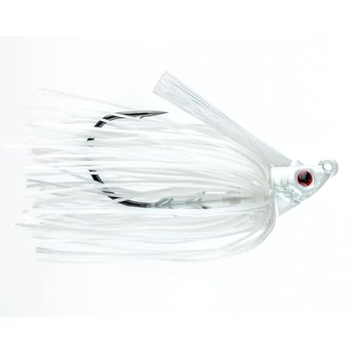 Freedom Tackle FT Swim Jig mit 30-Grad-Hakenöse mit Köderhalter und Silikonröcken, 0,6 g, Weiß (PN: 75129) von Freedom Tackle