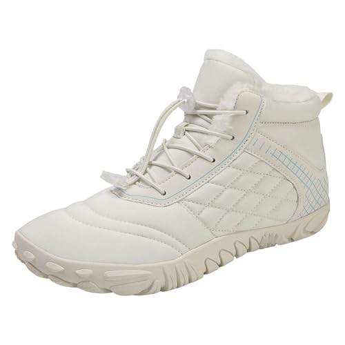 Frenaki Schneestiefel für Damen und Herren, wasserdichte, warme Schuhe mit weitem Zehenbereich und Fellfutter, Wanderschuhe für Winterschuhe (Beige,43) von Frenaki