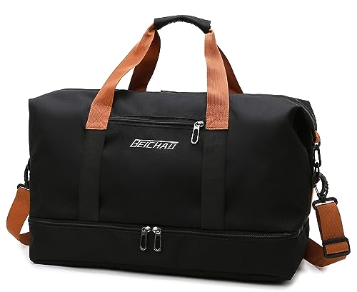 Fresion Gym Sporttasche für Damen und Herren - Kleine Reisetasche Damen mit Schuhfach & Nassfach - Weekender Damen Handgepäck Tasche für Fflugzeug, Fitness Tasche Herren,Gym Duffle Bag, Saunatasche von Fresion