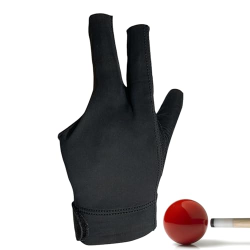 Billard-Handschuh, linke Hand, 3-Finger, -Queue-Handschuhe, professioneller Billard-Queue-Handschuh, rutschfest, 3-Finger-Sporthandschuhe, Billard-Übungshandschuhe für Damen, Herren, Spieler von Frfik