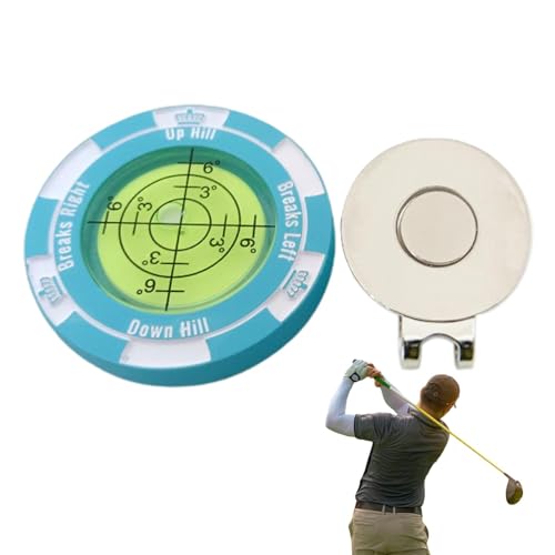 Putt Green Reader, Pokerchip-Golfmarker, hochpräziser Leser, Ballmarker, Golfballmarker mit Hutclip, Golf-Zubehör für Männer und Frauen, Golfliebhaber von Frfik