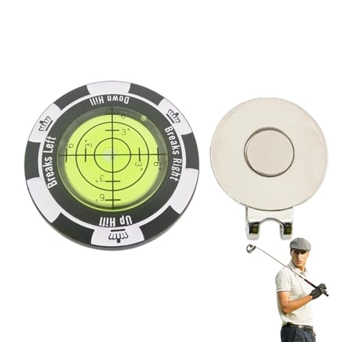 Putt Green Reader, Pokerchip-Golfmarker, hochpräziser Leser, Ballmarker, Golfballmarker mit Hutclip, Golf-Zubehör für Männer und Frauen, Golfliebhaber von Frfik