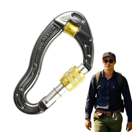 Verschlusskarabiner – Kletterkarabiner, 25 kN Aluminium Luftfahrt, robuste Karabiner – Kletterkarabiner für Camping, Wandern, Reisen, Berg von Frfik