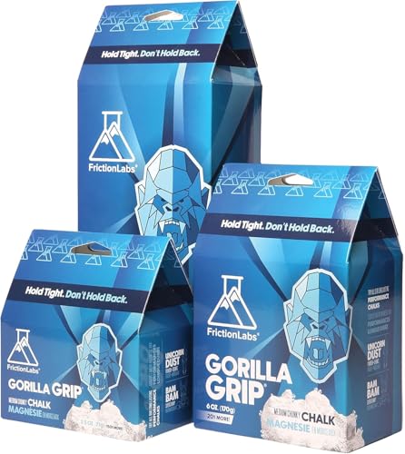 Friction Labs Gorilla Grip 340 g – klobige Textur – der Neue Standard in Kreide für Klettern, Crossfit und Powerlifting, jetzt mit 100% recycelbarer Verpackung von Friction Labs