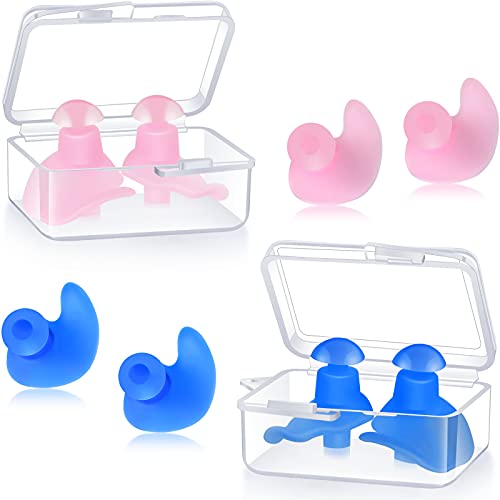 Frienda 4 Paare Schwimmen Silikon Ohrstöpsel Wasserdichte Wiederverwendbare Geräuschunterdrückende Ohrstöpsel mit Aufbewahrungsbox Rosa, Blau Frienda 4 Paare Schwimmen Silikon Ohrstöpsel Wasserdichte Wiederverwendbare Geräuschunterdrückende Ohrstöpsel mit Aufbewahrungsbox Rosa, Blau von Frienda