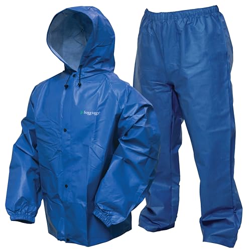 FROGG TOGGS Herren Pro Lite Regenanzug, wasserdicht, atmungsaktiv, zuverlässiger Schutz vor nassem Wetter, Blau, Medium/Large von frogg toggs