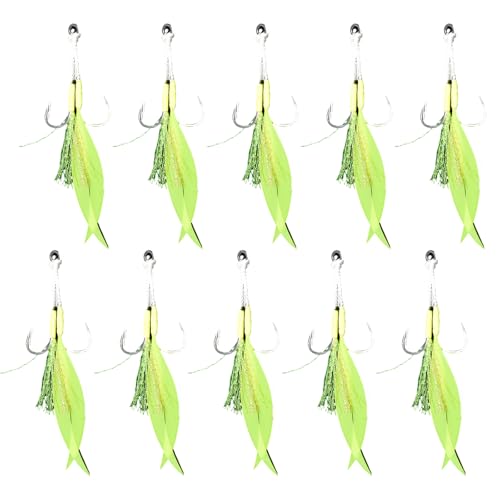 Frotox 10Pcs Unterstützen Jigs Angeln Jigs Haken Starke Linie Unterstützen Haken High Carbon Stahl Kreise Haken Angeln Jigging Lockt Haken von Frotox