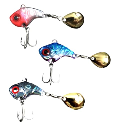 Frotox 3Pcs Angeln Löffel Köder Pailletten Köder Casting Angeln Lockt Köder Angeln Lockt Spinner Köder Metall Löffel Fisch Lockt von Frotox