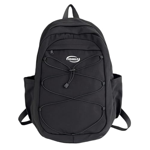 Modischer Tagesrucksack Mit Bungee Seil Schule Student Kontrastfarbe Rucksack Große Kapazität Laptoptasche Büchertasche von Frotox