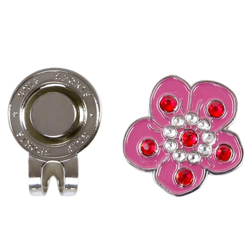 Strasssteine ​​Blumenmuster Golfballmarker Und Magnetische Hutclips Golfkappen Clips Ersatzplätze Geschenk Für Männer Frauen von Frotox