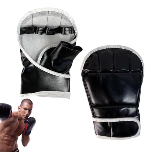 Kickboxing Gloves Half Finger, Open Palm Grappling Gloves for Sparring, Adjustable Boxing Gloves for Men Women, Half Finger Sparring Gloves, MMA Training Gloves for Men, Kickboxing Training Gloves, von Fruusv