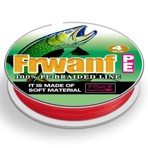 Frwanf Geflochtene Angelschnur, Farbe verblasst nicht, 100 m - 2000 m, 2,7–136 kg, superstarke PE-Angelschnur, abriebfest, kein Dehnen, Rot Frwanf Geflochtene Angelschnur, Farbe verblasst nicht, 100 m - 2000 m, 2,7–136 kg, superstarke PE-Angelschnur, abriebfest, kein Dehnen, Rot von Frwanf