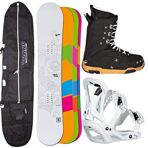 Ftwo Damen Snowboard WHITEDECK 152 cm Sonic BINDUNG M + Boots + Bag von Ftwo
