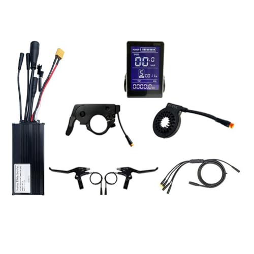 Fubdnefvo 36V/48V Fahrrad-Lithiumbatterie-Modifikationszubehör 30A 1000W DREI-Vollständig Wasserdichtes Kleines Kit GD06 LCD-Messgerät Langlebig Einfache Installation von Fubdnefvo