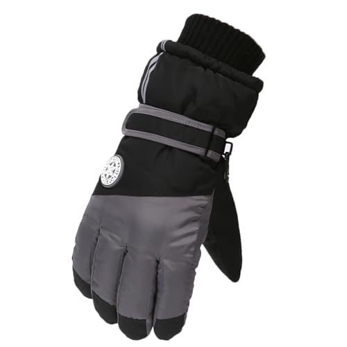 Handschuhe Fäustlinge, wandelbare Skihandschuhe für Erwachsene, mit Plüsch-Winterisolierung, winddicht und Motorrad, E-Bike-Reithandschuhe für Paare, Handschuhe für kaltes Wetter, Dunkelgrau, von Fucouture