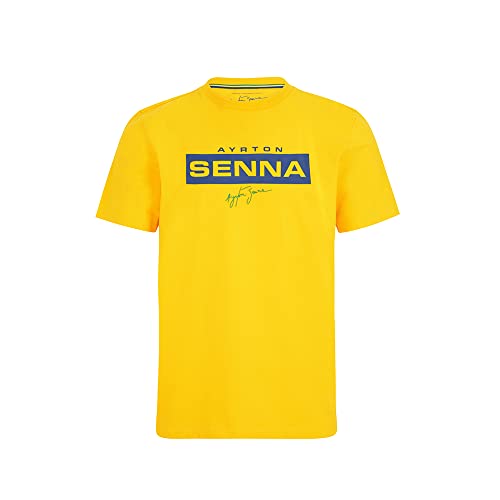 Ayrton Senna - Offizielle Merchandise Kollektion - Logo Tee - Yellow - Size S von Fuel For Fans