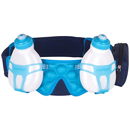 FuelBelt Trinkgürtel mit 2 Flaschen Helium 2 Bottle Belt, Blue/Blue, XL von FuelBelt