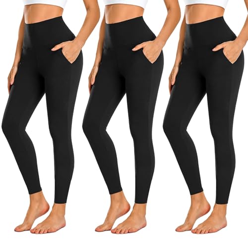 FuelMeFoot 3 Pack Leggings Damen mit Taschen High Waisted Leggins Blickdicht Bauchkontrolle Elastische Sportleggings Workout Yoga Gym.C1-Schwarz/Schwarz/Schwarz S/M FuelMeFoot 3 Pack Leggings Damen mit Taschen High Waisted Leggins Blickdicht Bauchkontrolle Elastische Sportleggings Workout Yoga Gym.C1-Schwarz/Schwarz/Schwarz S/M von FuelMeFoot