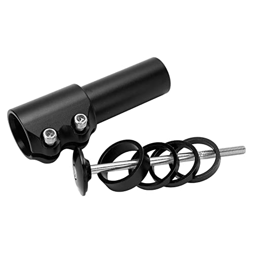 Fuerdich Fahrradvorbau-Riser, Aluminiumlegierung, Fahrrad-Lenker-Riser-Adapter, Verstellbarer MTB-Vorbau für Mountainbike, Rennrad (Black) von Fuerdich