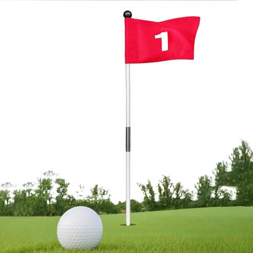 Fukamou Putting Flags Lochbecher-Set - Zweiseitige Golf-Pin-Flaggen Mit Getränkehalter | Tragbares Golfzubehör Für Golfliebhaber Zum Üben -Im Hinterhofgarten von Fukamou