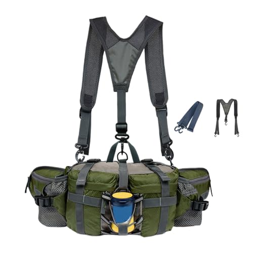 Fukamou Wander-Hüfttasche, wasserdichte Outdoor-Hüfttasche - Verstellbare Gürteltasche Mit Sportflaschenhalter - Verstellbarer Laufgürtel -Mit Saftflaschenhalter Zum Wandern, Spazierengehen, Laufen, von Fukamou