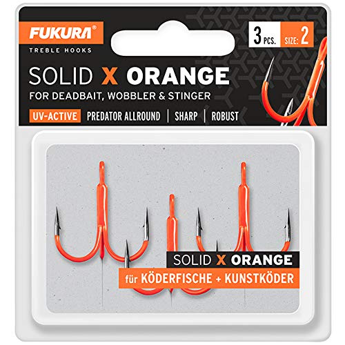 Fukura Solid X Orange Drillinge - Drillingshaken, Größe/Packungsinhalt:Gr. 2 / 3 Stück Fukura Solid X Orange Drillinge - Drillingshaken, Größe/Packungsinhalt:Gr. 2 / 3 Stück von Fukura