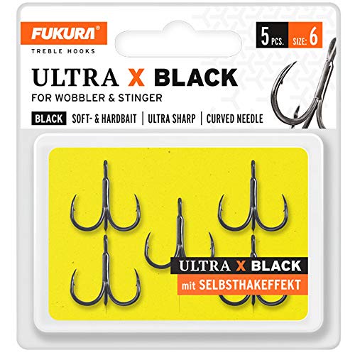 Fukura Ultra X Black Drillinge - Drillingshaken, Größe/Packungsinhalt:Gr. 6/5 Stück Fukura Ultra X Black Drillinge - Drillingshaken, Größe/Packungsinhalt:Gr. 6/5 Stück von Fukura