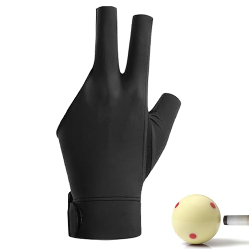 Fulenyi Billard-Handschuhe für linke Hand | Sporthandschuhe | Bequeme und dünne Handschuhe mit 3 Fingern, verstellbar und langlebig, Doppelnaht, für Billard-Züge von Fulenyi