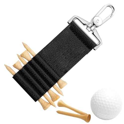 Golf-Tee-Tasche, T-Shirt-Halterung für Golftasche | 5 Schlitze aus PU-Leder für Golftasche Gürtelclip – tragbare Golfschlägertasche, Zubehör, Halterungstasche von Fulenyi