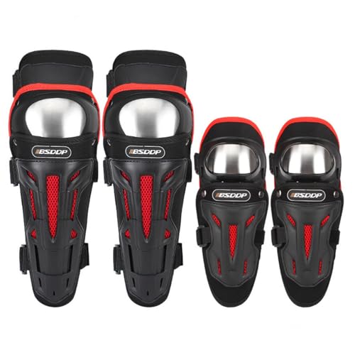 Motorrad-Knie-Ellbogenschützer,4 Stück tragbarer 2-in-1-Schutz, Verstellbarer Powersport-Schutz - Verstellbarer Powersport Protection Ellenbogen-/Knie- und Schienbeinschutz von Fulenyi