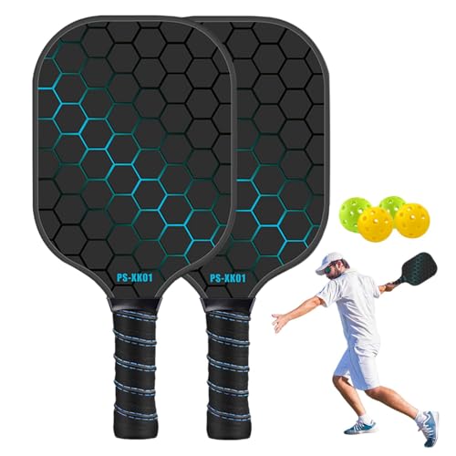 Paddle-Ball-Set, Set - -Schlägersets für Indoor- und Outdoor-Spiele | -Schläger aus Fiberglas mit 4 Pickle-Bällen, Schläger für Kinder, Erwachsene, Familie von Fulenyi