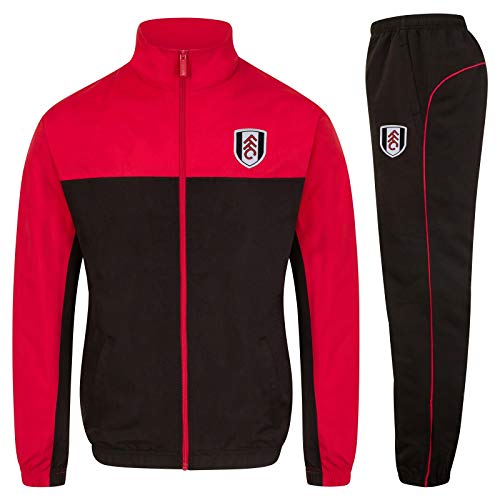 Fulham FC Offizielles Fußball-Geschenk für Herren, Jacke und Hose, Trainingsanzug-Set, Schwarz, Größe L von Fulham