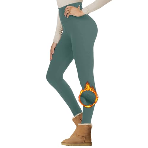 Thermo Leggings Damen High Waist Winterleggins Gym Thermoleggings Verdickte Thermo Leggings Fleece Gefütterte Leggings Winter Thermohose Plüsch Thermo Hose von Fulidngzg