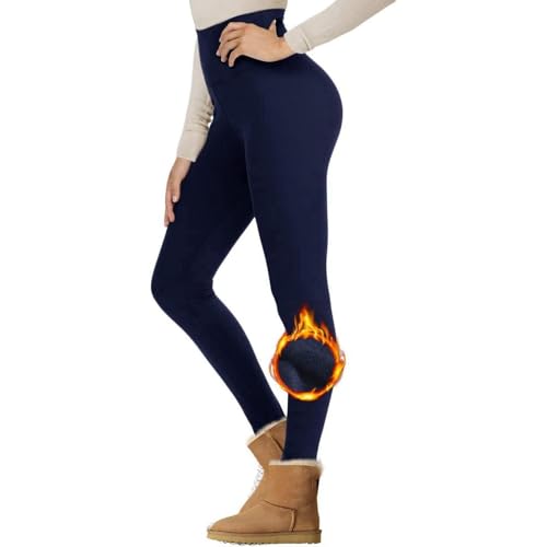 Thermo Leggings Damen High Waist Winterleggins Gym Thermoleggings Verdickte Thermo Leggings Fleece Gefütterte Leggings Winter Thermohose Plüsch Thermo Hose von Fulidngzg